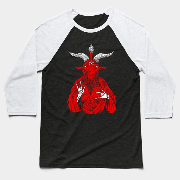 AntiChrist loves Baphomet goat Pagan Heretic 666 Baseball T-Shirt by Juandamurai